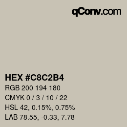 Color code: HEX #C8C2B4 | qconv.com