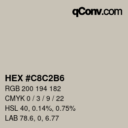 Color code: HEX #C8C2B6 | qconv.com