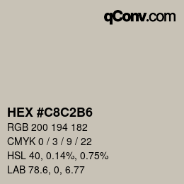 カラーコード: HEX #C8C2B6 | qconv.com