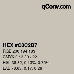カラーコード: HEX #C8C2B7 | qconv.com