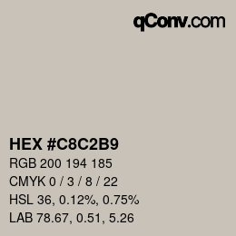 Color code: HEX #C8C2B9 | qconv.com