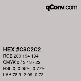 Farbcode: HEX #C8C2C2 | qconv.com