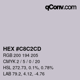 颜色代码: HEX #C8C2CD | qconv.com