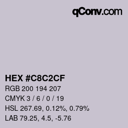 Color code: HEX #C8C2CF | qconv.com