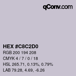 カラーコード: HEX #C8C2D0 | qconv.com