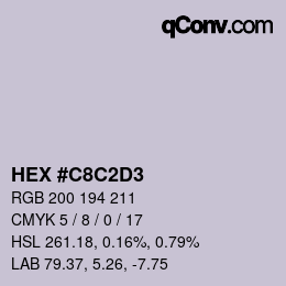 颜色代码: HEX #C8C2D3 | qconv.com