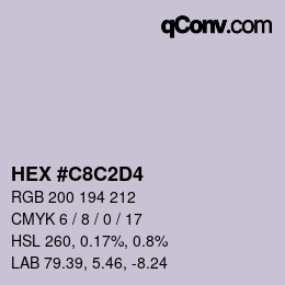 Color code: HEX #C8C2D4 | qconv.com