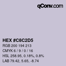 Color code: HEX #C8C2D5 | qconv.com