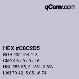 カラーコード: HEX #C8C2D5 | qconv.com