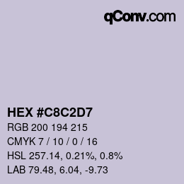 Farbcode: HEX #C8C2D7 | qconv.com