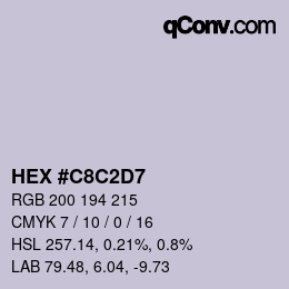 Color code: HEX #C8C2D7 | qconv.com