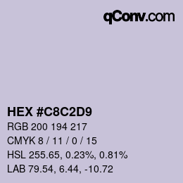 Farbcode: HEX #C8C2D9 | qconv.com