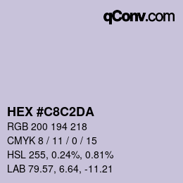 カラーコード: HEX #C8C2DA | qconv.com