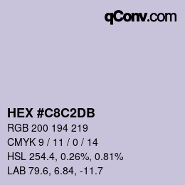 Color code: HEX #C8C2DB | qconv.com