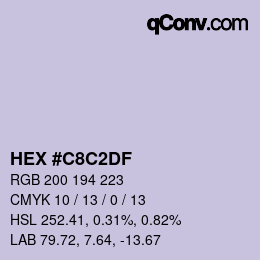 Color code: HEX #C8C2DF | qconv.com