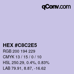 Color code: HEX #C8C2E5 | qconv.com