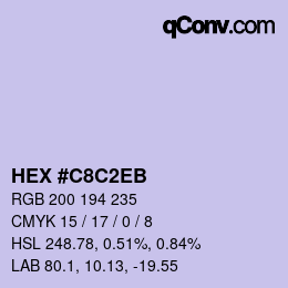 Color code: HEX #C8C2EB | qconv.com