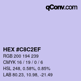 Color code: HEX #C8C2EF | qconv.com
