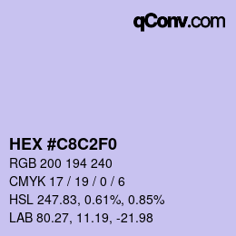 カラーコード: HEX #C8C2F0 | qconv.com