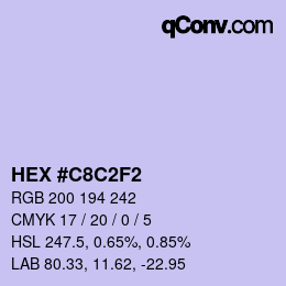 Color code: HEX #C8C2F2 | qconv.com