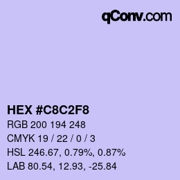 Color code: HEX #C8C2F8 | qconv.com
