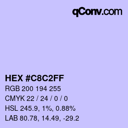 カラーコード: HEX #C8C2FF | qconv.com