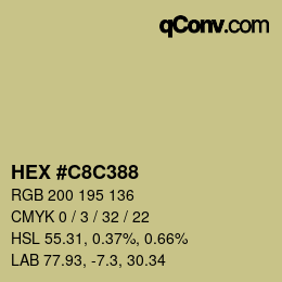Color code: HEX #C8C388 | qconv.com