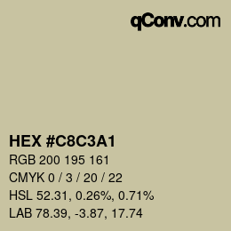 カラーコード: HEX #C8C3A1 | qconv.com