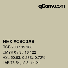 Color code: HEX #C8C3A8 | qconv.com