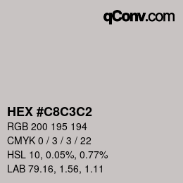 Color code: HEX #C8C3C2 | qconv.com