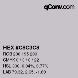 Color code: HEX #C8C3C8 | qconv.com