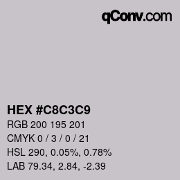 Color code: HEX #C8C3C9 | qconv.com
