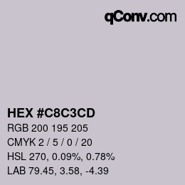 Color code: HEX #C8C3CD | qconv.com