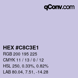 Color code: HEX #C8C3E1 | qconv.com
