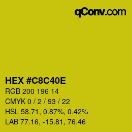 Color code: HEX #C8C40E | qconv.com