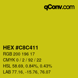 Color code: HEX #C8C411 | qconv.com