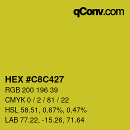 Color code: HEX #C8C427 | qconv.com