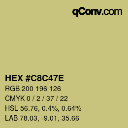 Color code: HEX #C8C47E | qconv.com