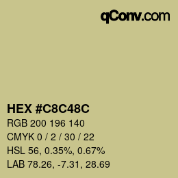 Color code: HEX #C8C48C | qconv.com