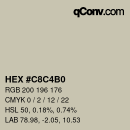 Farbcode: HEX #C8C4B0 | qconv.com