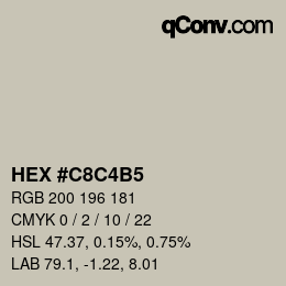 Color code: HEX #C8C4B5 | qconv.com