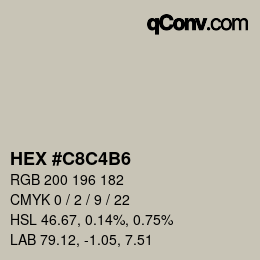 Color code: HEX #C8C4B6 | qconv.com