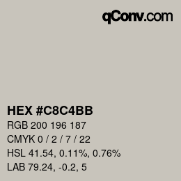 カラーコード: HEX #C8C4BB | qconv.com