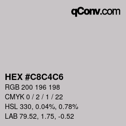 Color code: HEX #C8C4C6 | qconv.com