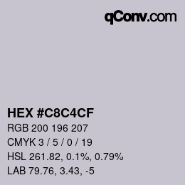 Color code: HEX #C8C4CF | qconv.com