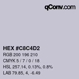 Color code: HEX #C8C4D2 | qconv.com