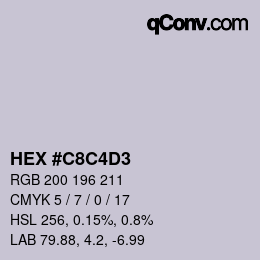 Color code: HEX #C8C4D3 | qconv.com