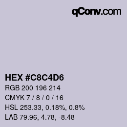 Color code: HEX #C8C4D6 | qconv.com