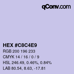 Color code: HEX #C8C4E9 | qconv.com