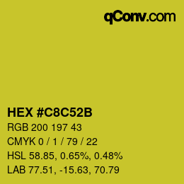 Code couleur: HEX #C8C52B | qconv.com